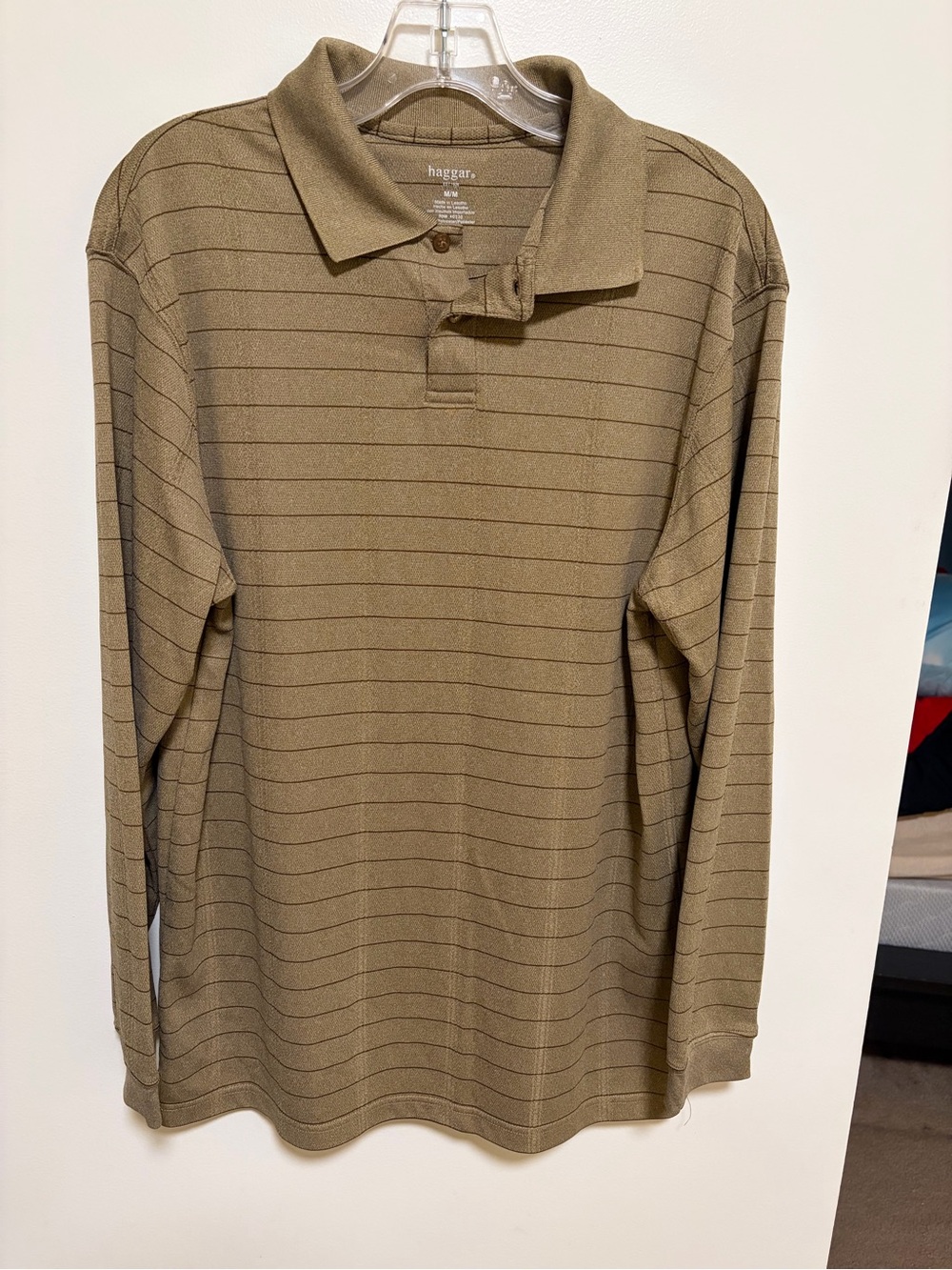 Haggar Long Sleeve Polo - Olive